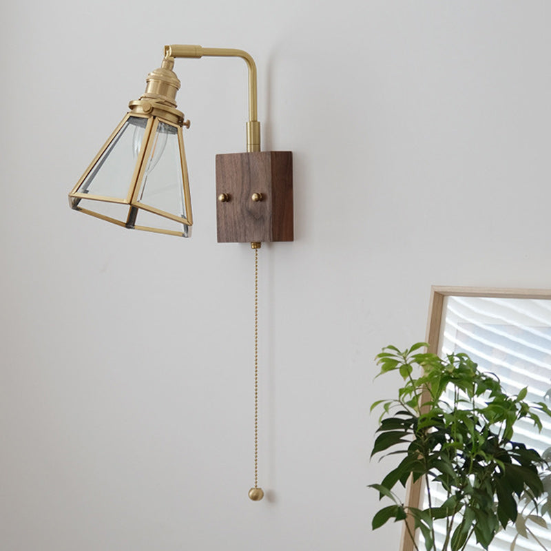 Horn Trapezoidal Prism Copper Wall Lamp