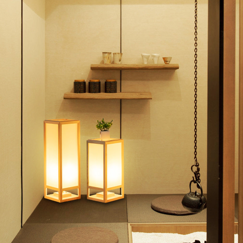Traditional Japanese Square Rectangle Floor Lamp