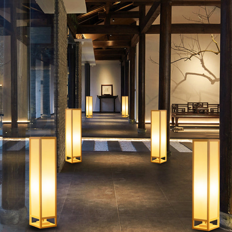 Traditional Japanese Square Rectangle Floor Lamp