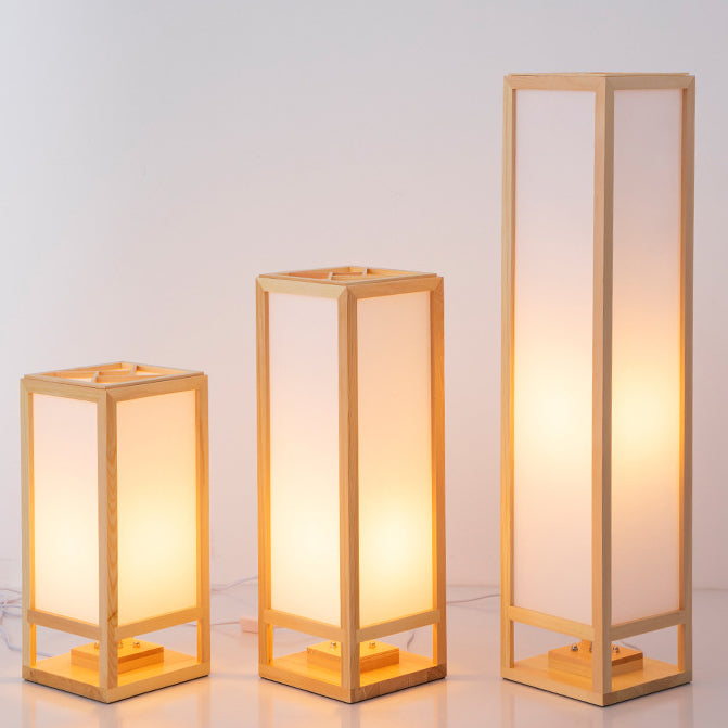 Traditional Japanese Square Rectangle Floor Lamp