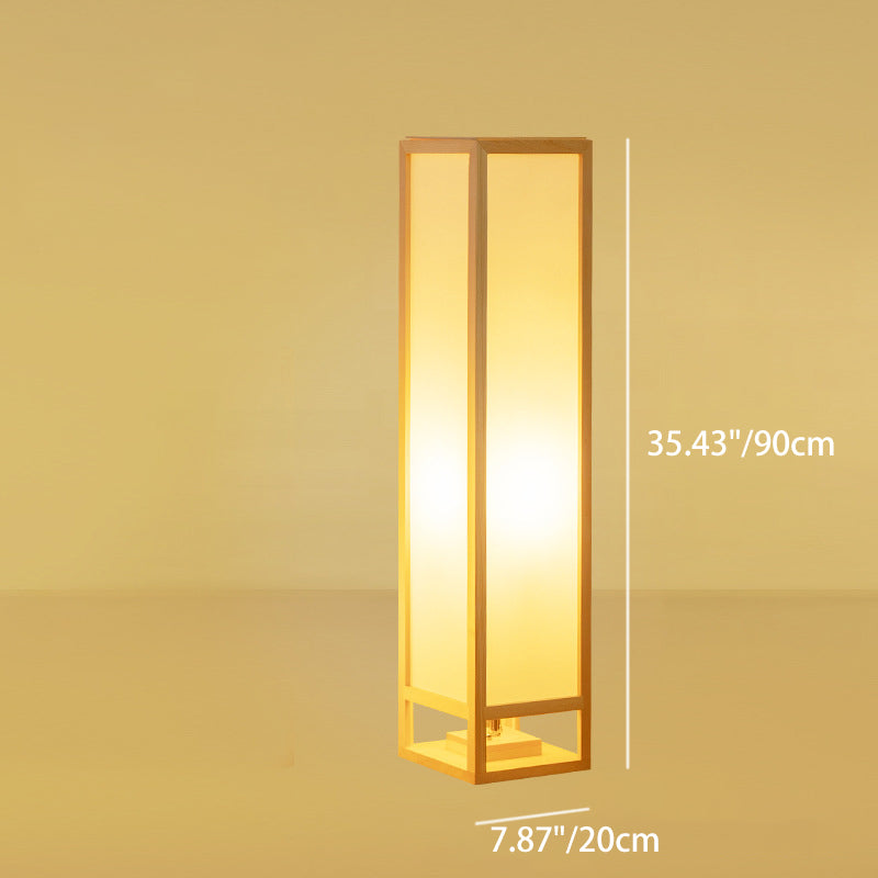 Traditional Japanese Square Rectangle Floor Lamp