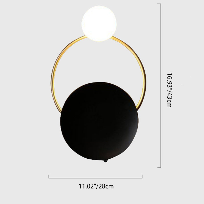 Round Circle Ring Hardware 2-Light Wall Lamp