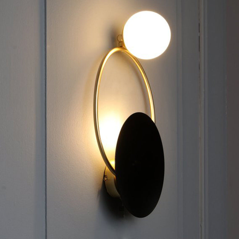 Round Circle Ring Hardware 2-Light Wall Lamp