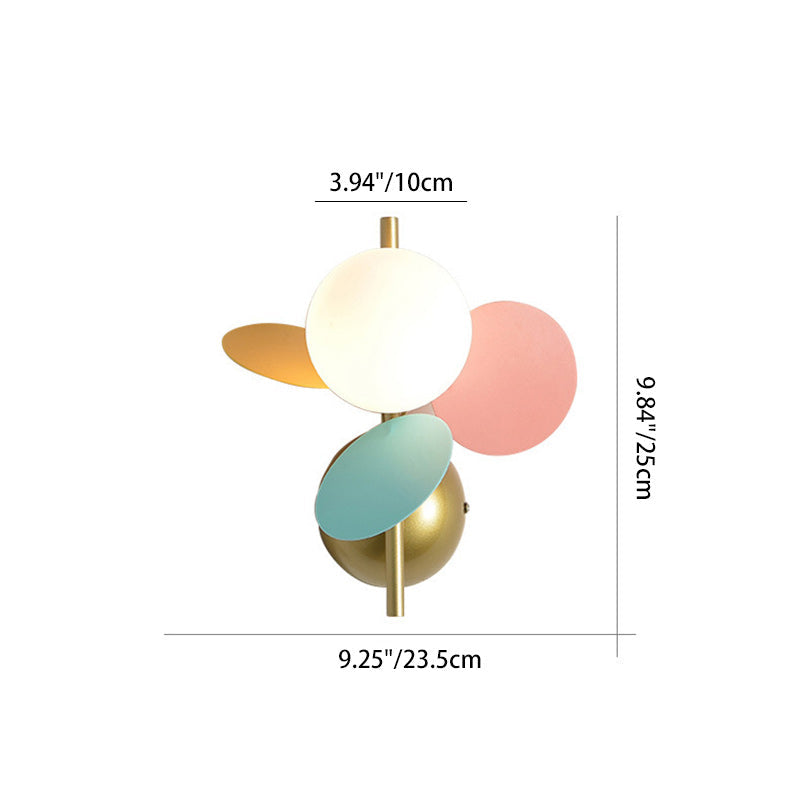 Kids Macaron Round Iron Wall Lamp