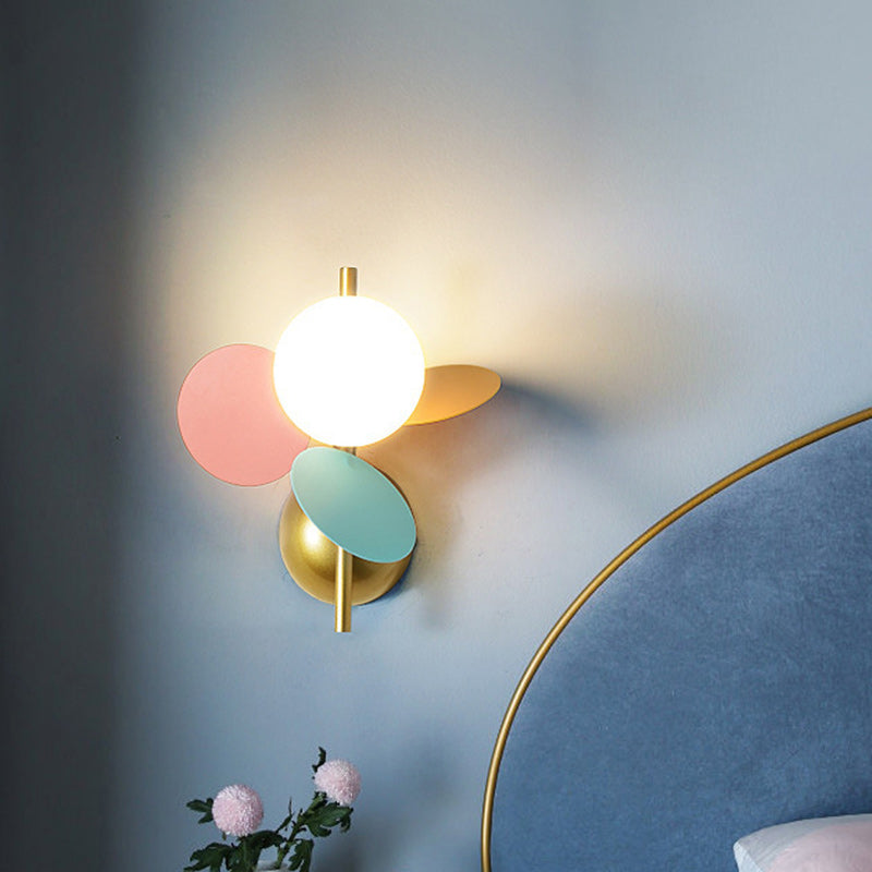 Kids Macaron Round Iron Wall Lamp