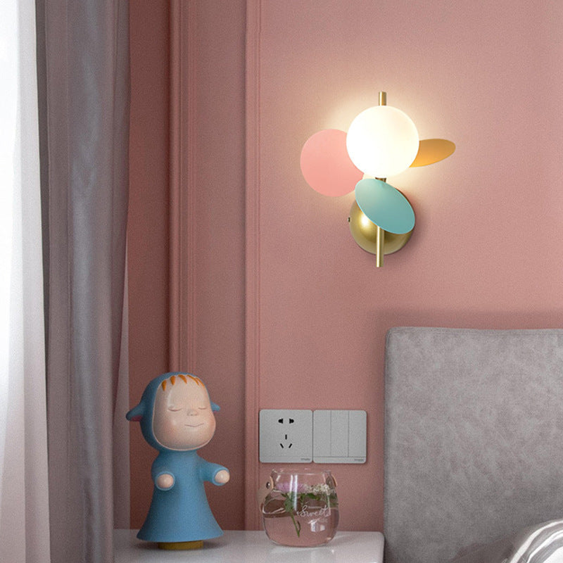 Kids Macaron Round Iron Wall Lamp