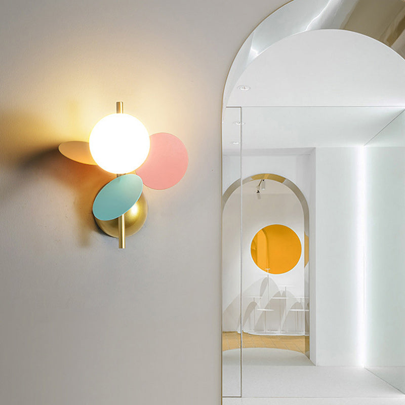 Kids Macaron Round Iron Wall Lamp