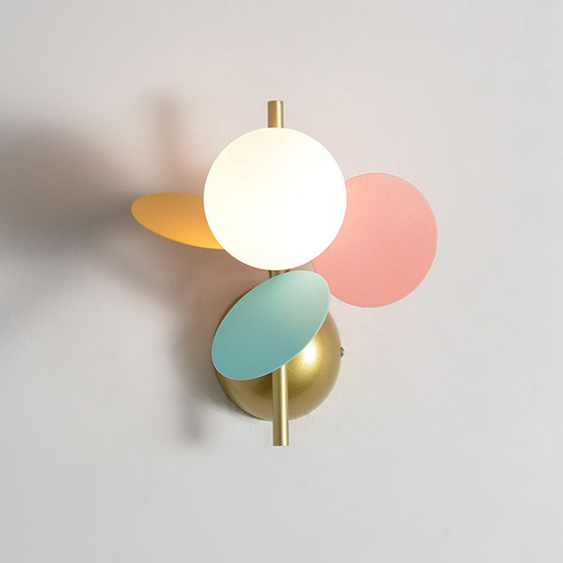 Kids Macaron Round Iron Wall Lamp