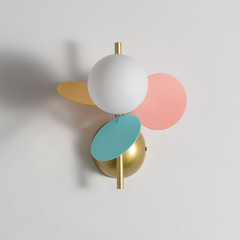 Kids Macaron Round Iron Wall Lamp