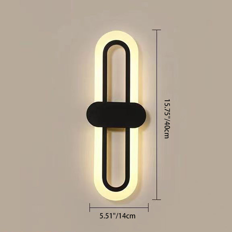 Oval Aluminum Acrylic Bedroom Wall Lamp