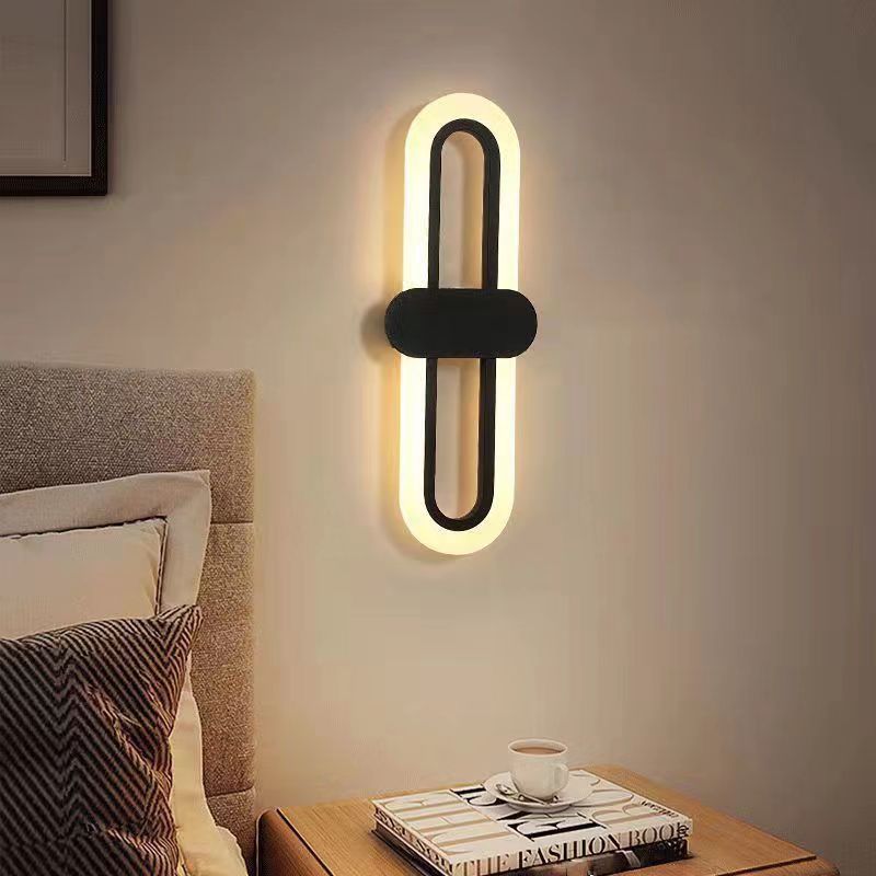 Oval Aluminum Acrylic Bedroom Wall Lamp