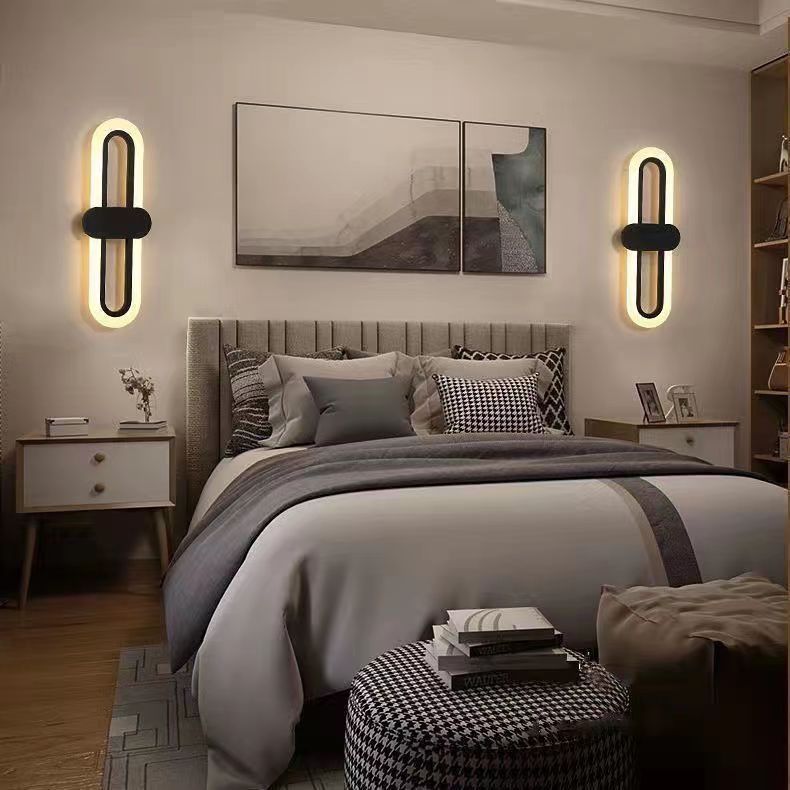 Oval Aluminum Acrylic Bedroom Wall Lamp