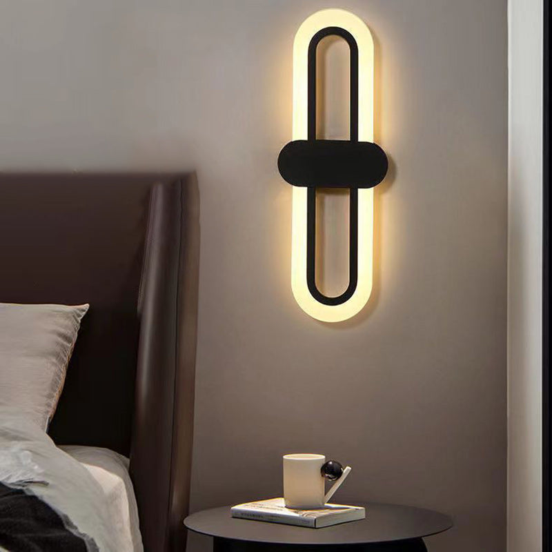 Oval Aluminum Acrylic Bedroom Wall Lamp