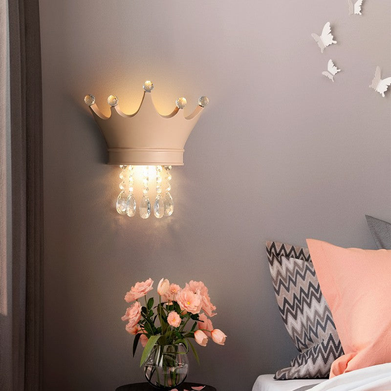 Kids Crown Semicircle Resin 2-Light Wall Lamp