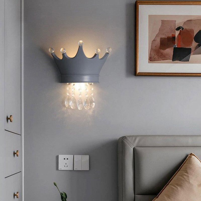 Kids Crown Semicircle Resin 2-Light Wall Lamp