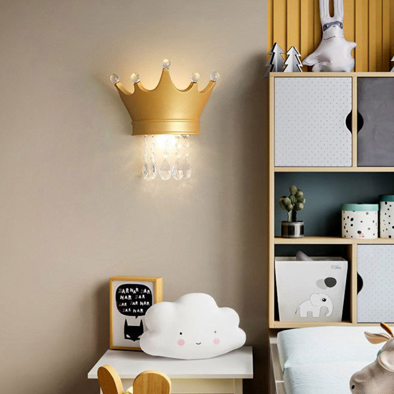 Kids Crown Semicircle Resin 2-Light Wall Lamp