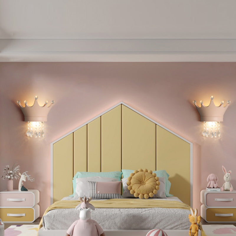 Kids Crown Semicircle Resin 2-Light Wall Lamp