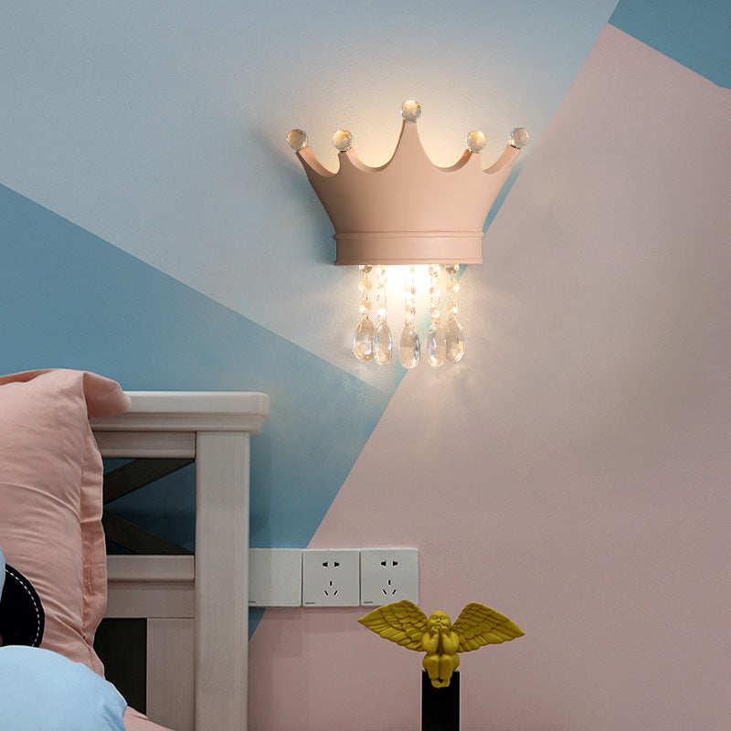 Kids Crown Semicircle Resin 2-Light Wall Lamp
