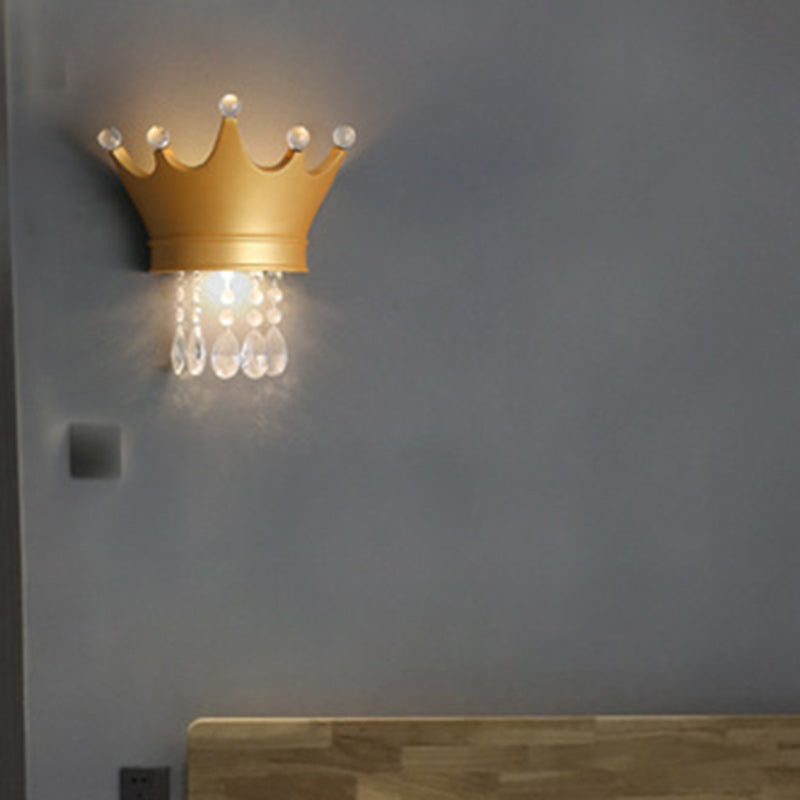 Kids Crown Semicircle Resin 2-Light Wall Lamp