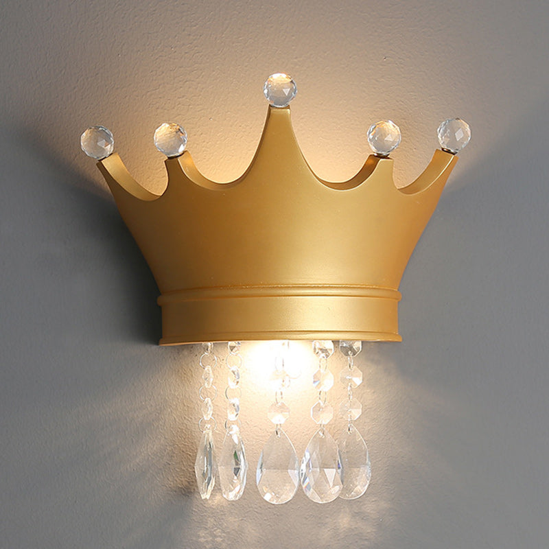 Kids Crown Semicircle Resin 2-Light Wall Lamp