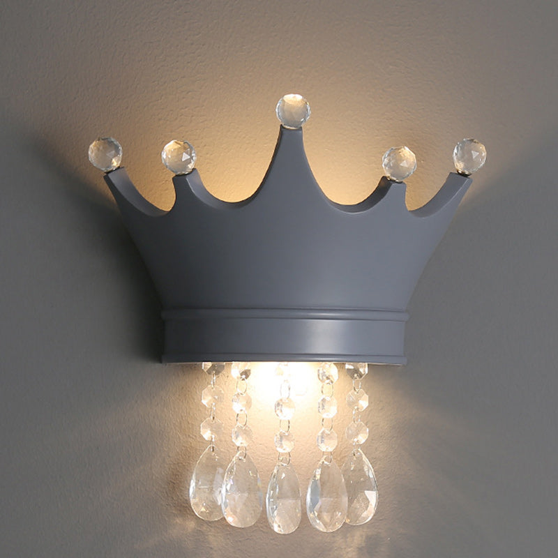 Kids Crown Semicircle Resin 2-Light Wall Lamp