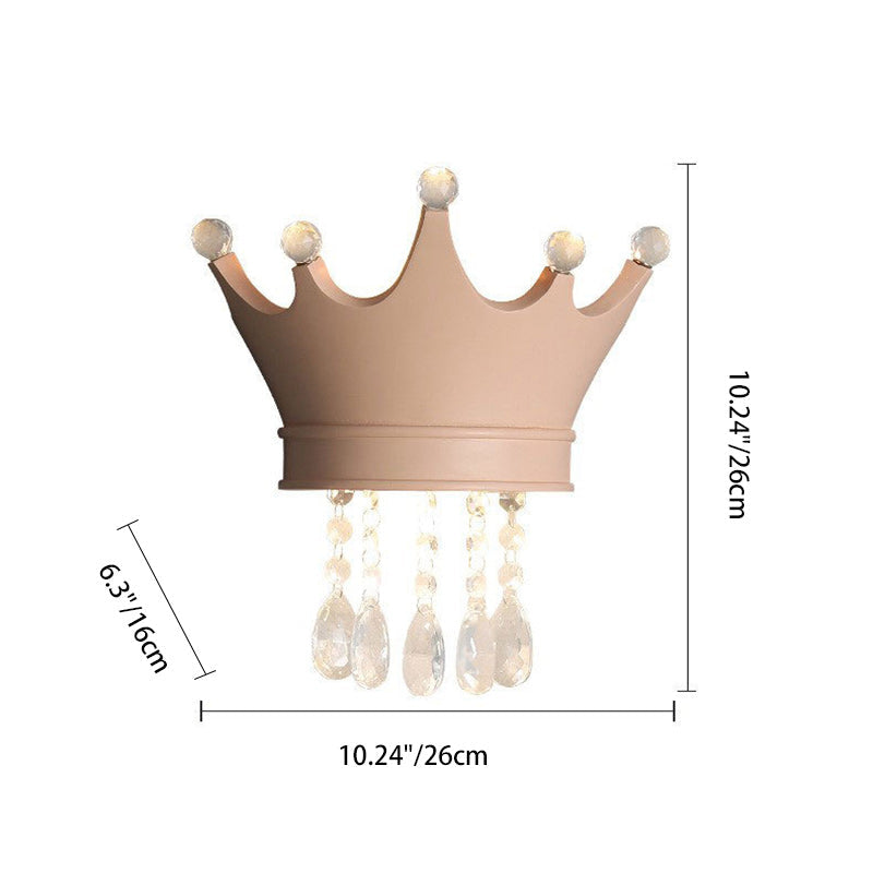 Kids Crown Semicircle Resin 2-Light Wall Lamp