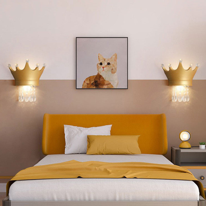 Kids Crown Semicircle Resin 2-Light Wall Lamp