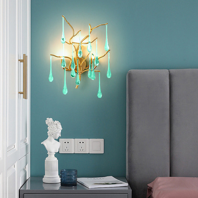 Tree Branch Colorful Water 3-Light Wall Lamp