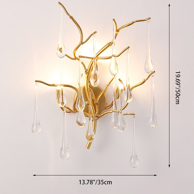 Tree Branch Colorful Water 3-Light Wall Lamp