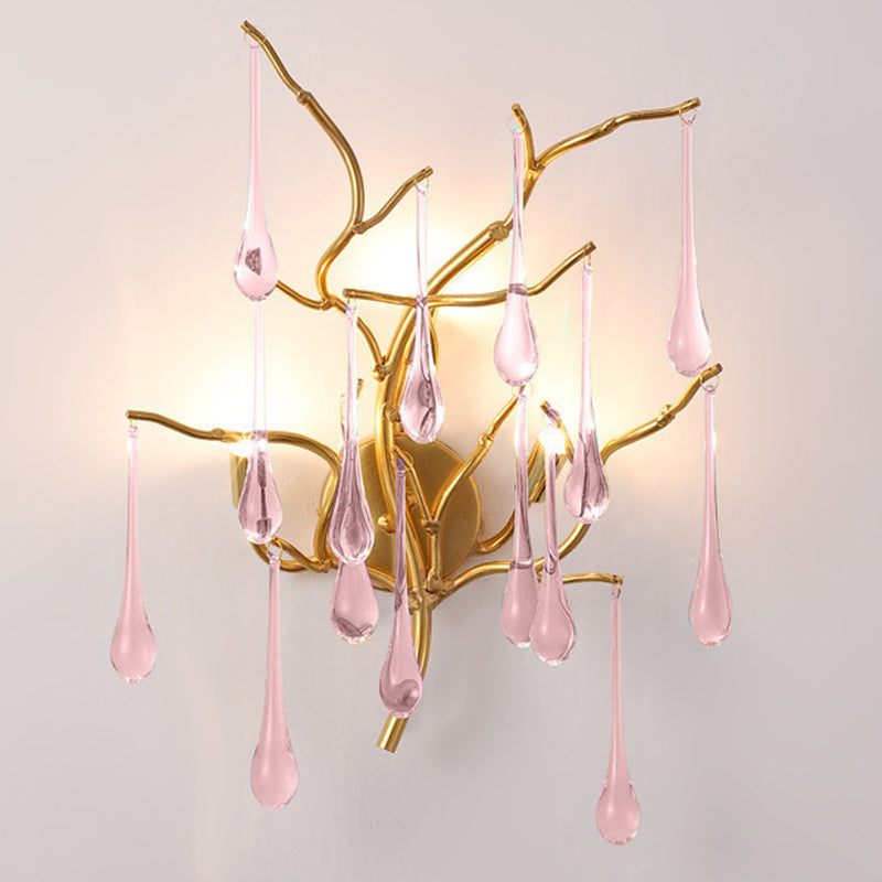 Tree Branch Colorful Water 3-Light Wall Lamp
