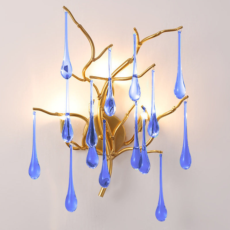 Tree Branch Colorful Water 3-Light Wall Lamp