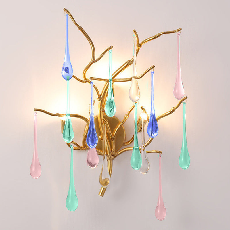 Tree Branch Colorful Water 3-Light Wall Lamp