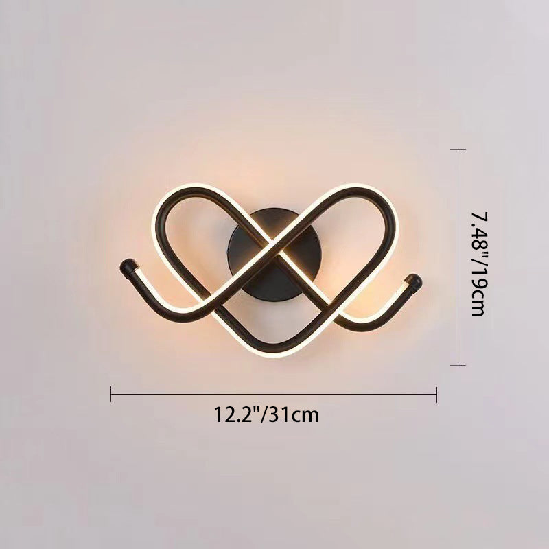 Heart Iron Aluminum Silicone Wall Lamp