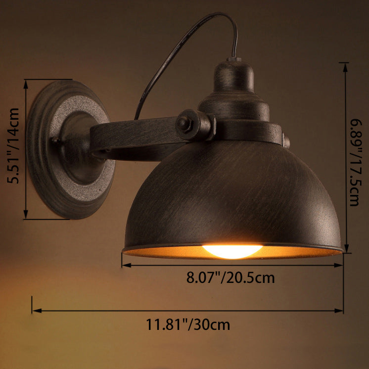 Round Semicircle Iron Living Wall Lamp