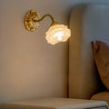 Floral Copper Glass Bedroom Wall Lamp