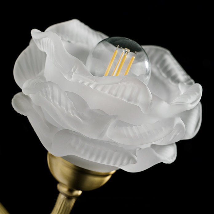 Floral Copper Glass Bedroom Wall Lamp