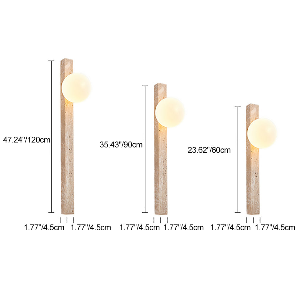 Rectangle Linear Yellow Travertine 2-Light Wall Lamp