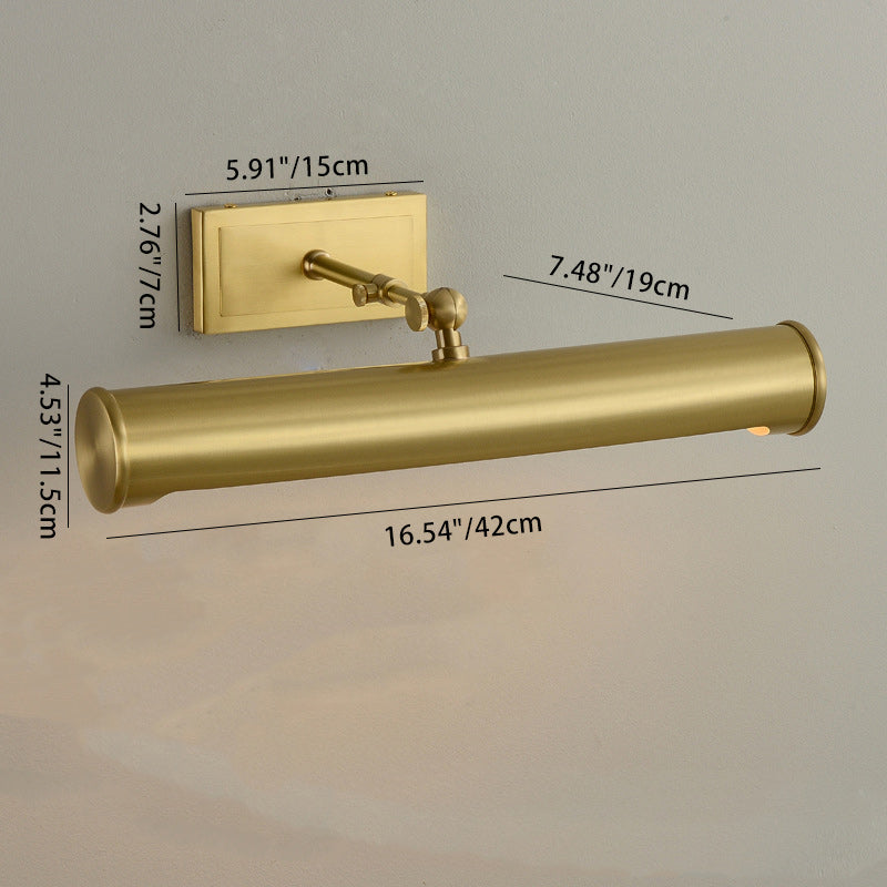 Round Cylinder Copper Bathroom 2-Light Wall Lamp