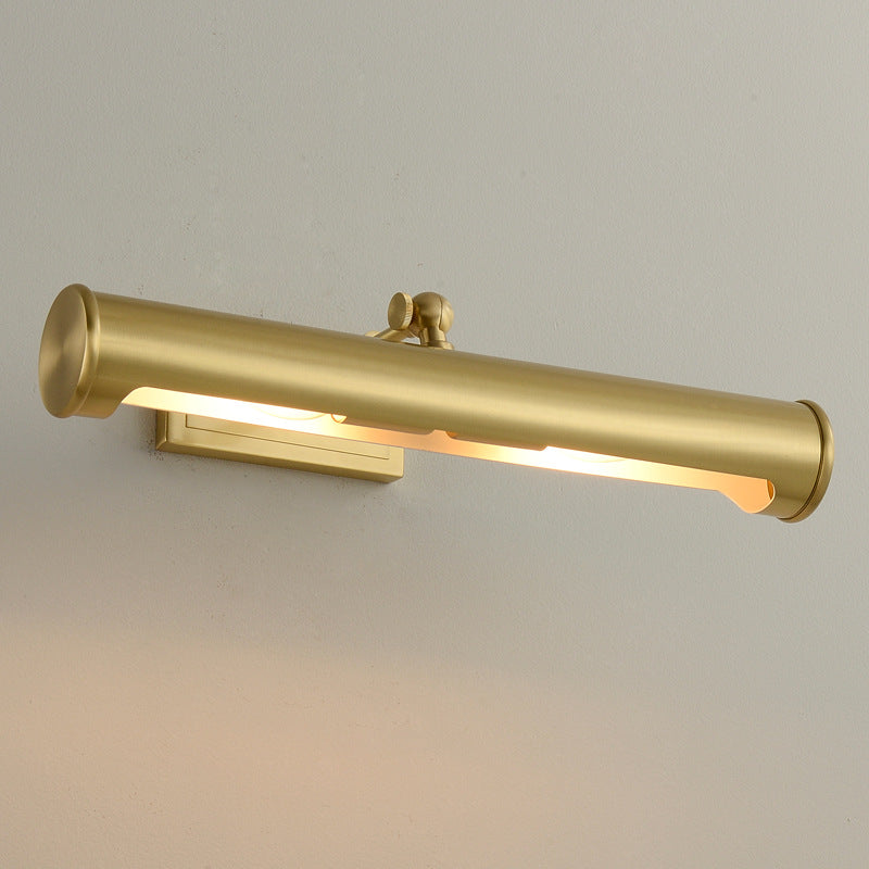 Round Cylinder Copper Bathroom 2-Light Wall Lamp