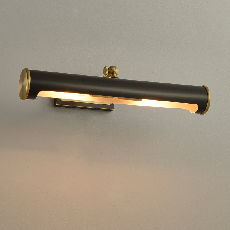 Round Cylinder Copper Bathroom 2-Light Wall Lamp