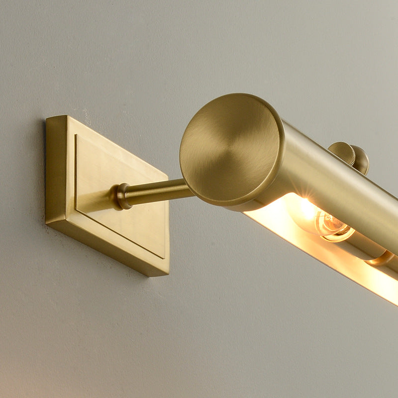 Round Cylinder Copper Bathroom 2-Light Wall Lamp