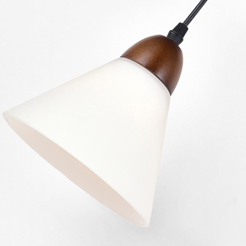 Triangular Solid Wood Glass Wall Lamp