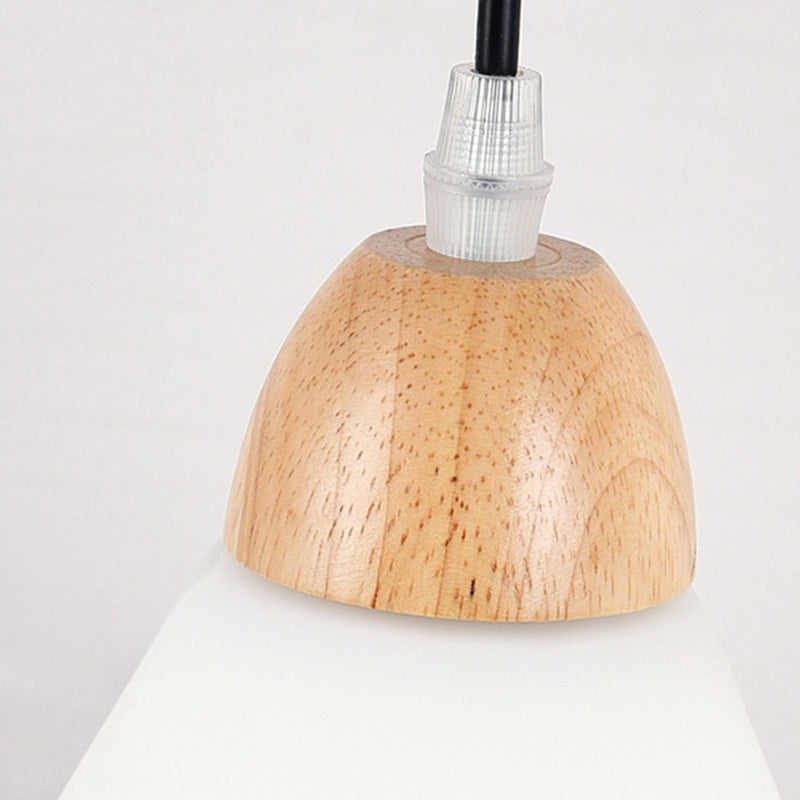 Triangular Solid Wood Glass Wall Lamp