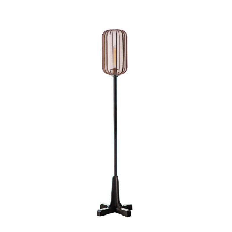 Lantern Cylinder Solid Wood Floor Lamp