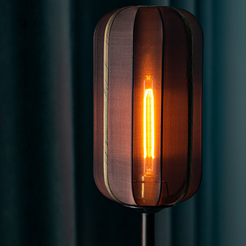 Lantern Cylinder Solid Wood Floor Lamp