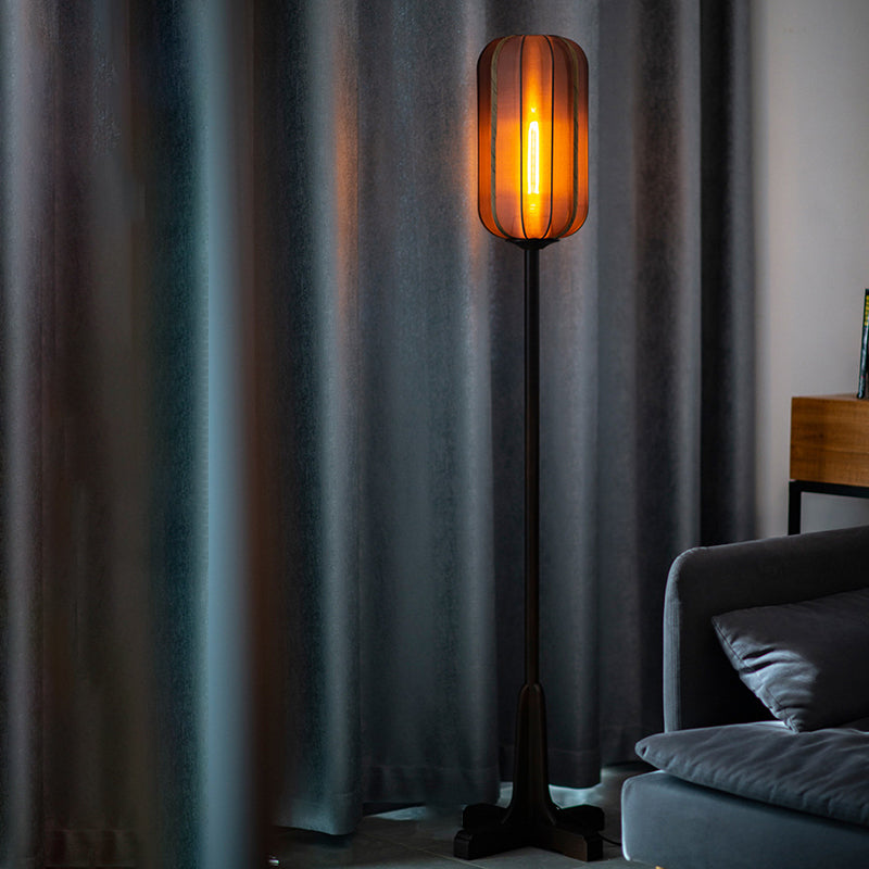 Lantern Cylinder Solid Wood Floor Lamp