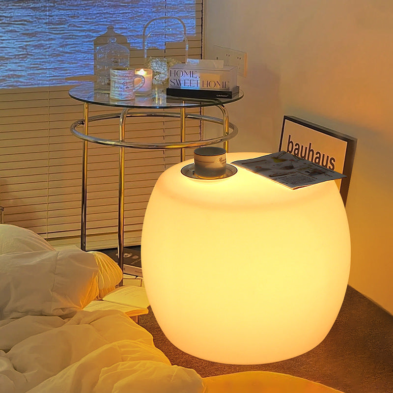 Drum PE Plastic Bedroom Floor Lamp