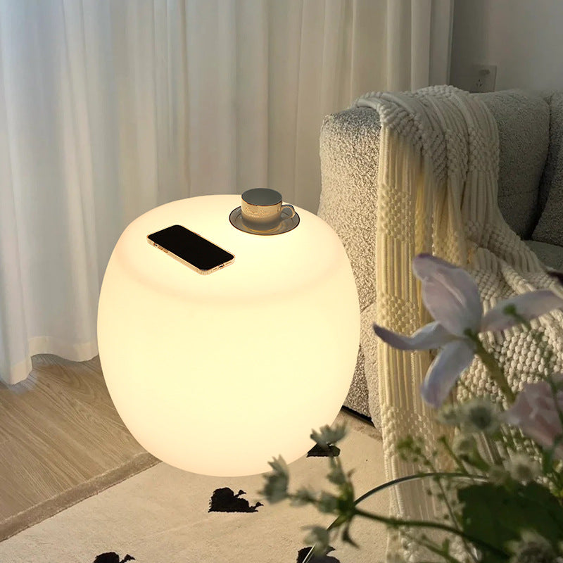 Drum PE Plastic Bedroom Floor Lamp