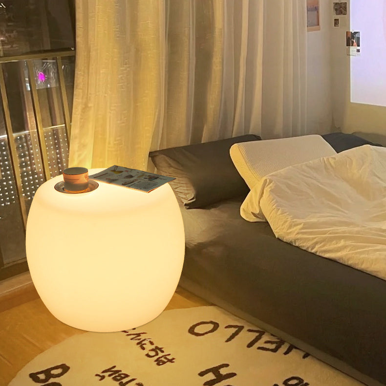 Drum PE Plastic Bedroom Floor Lamp