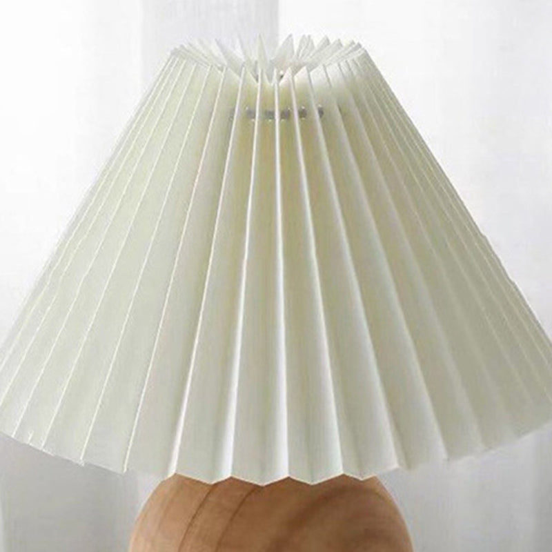 Round Sphere Rubberwood Cloth Table Lamp
